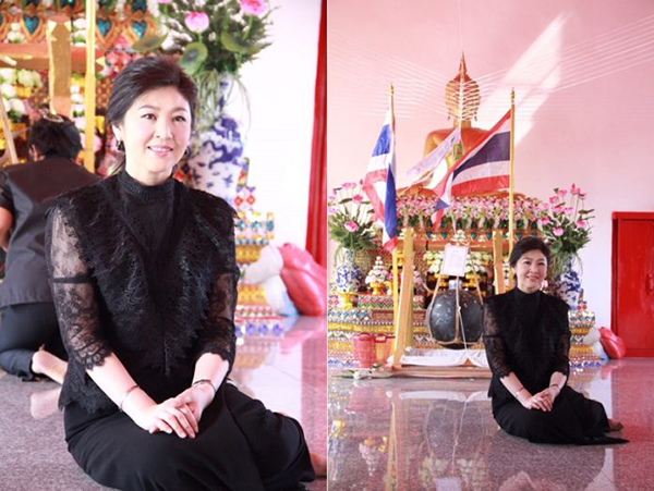 泰国前总理英拉为名寺佛像贴金,民众热情赠送新年礼!